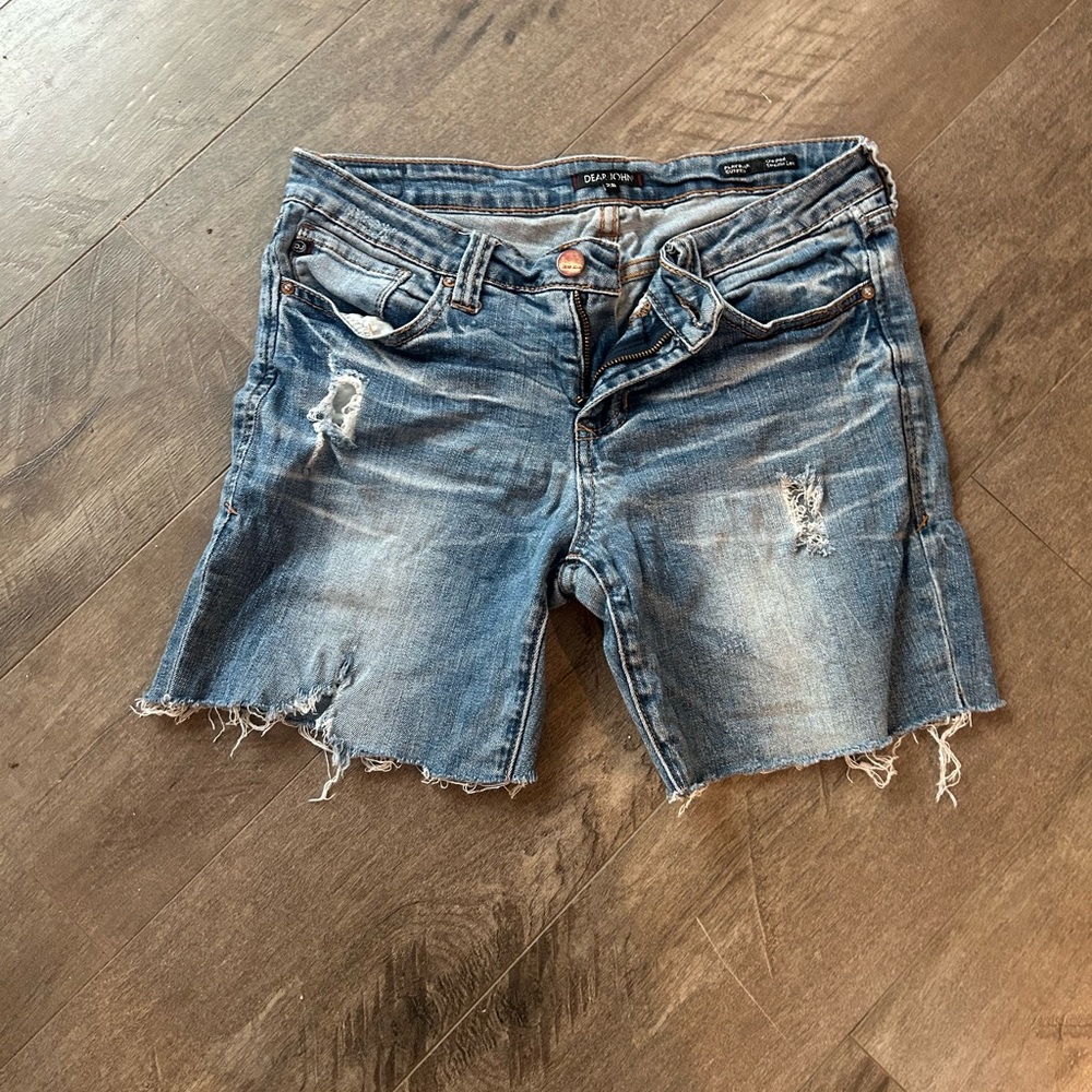 Dear John Blue Distressed Jean Shorts